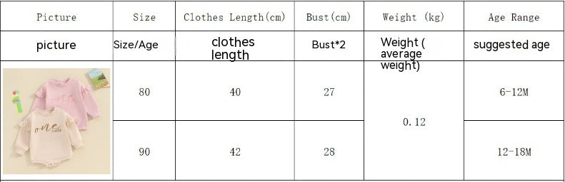 Clothes For Babies Alphabet Embroidery Jumpsuit Long Sleeve Romper