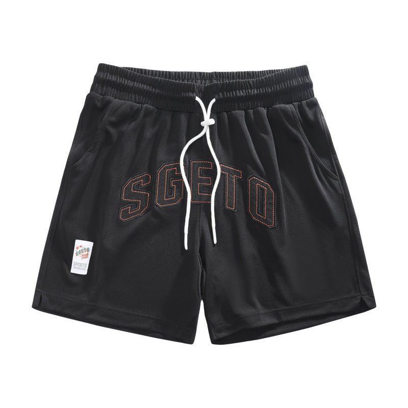 American Casual Sports Men Shorts Cloth Sticker Printing Stylish All-match Loose Three-point Pants