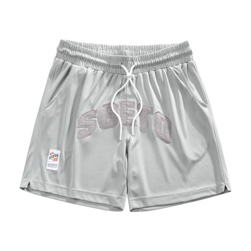 American Casual Sports Men Shorts Cloth Sticker Printing Stylish All-match Loose Three-point Pants