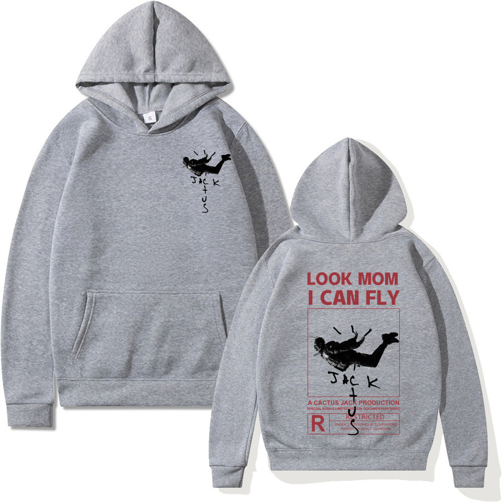 Men European And American High Street Shouting Print Autumn And Winter Clothes Loose