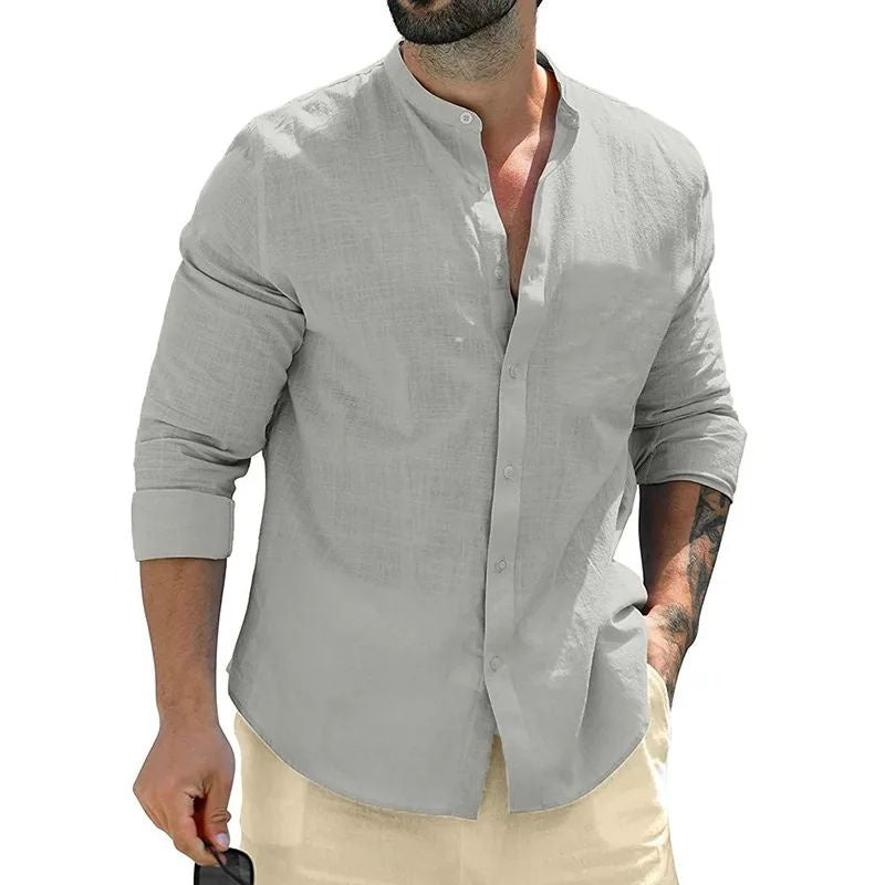 Autumn Mens Long Sleeve Shirts Cotton Business Men