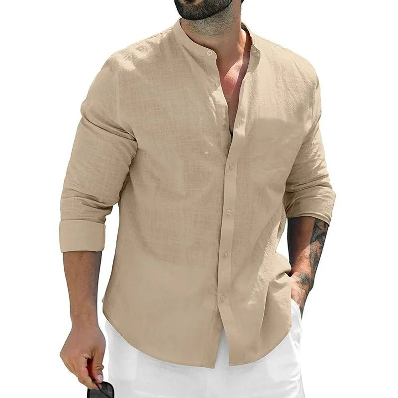 Autumn Mens Long Sleeve Shirts Cotton Business Men