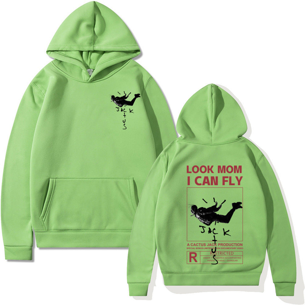 Men European And American High Street Shouting Print Autumn And Winter Clothes Loose