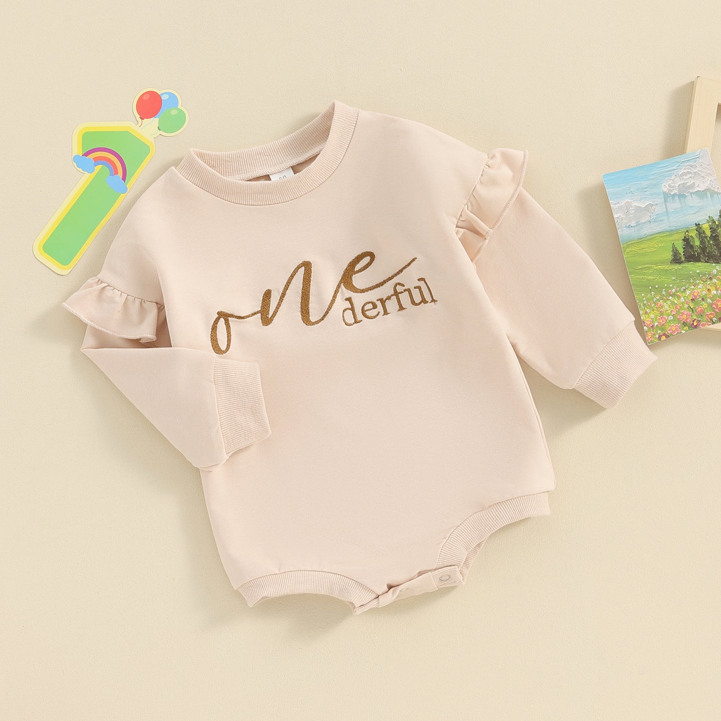 Clothes For Babies Alphabet Embroidery Jumpsuit Long Sleeve Romper