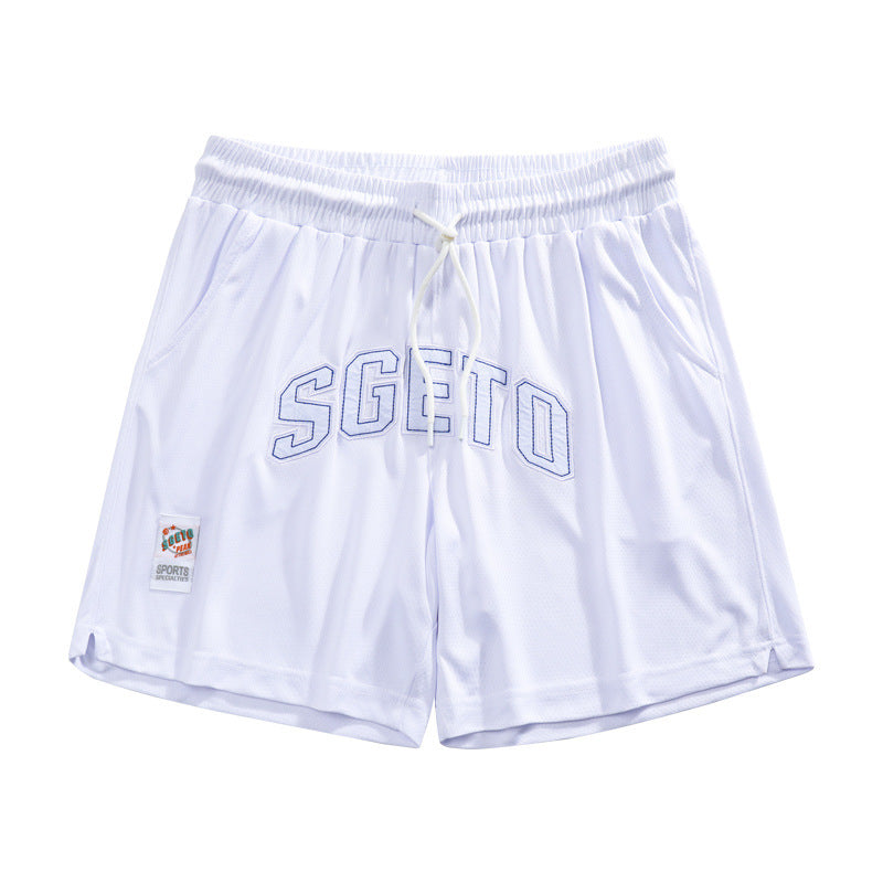 American Casual Sports Men Shorts Cloth Sticker Printing Stylish All-match Loose Three-point Pants