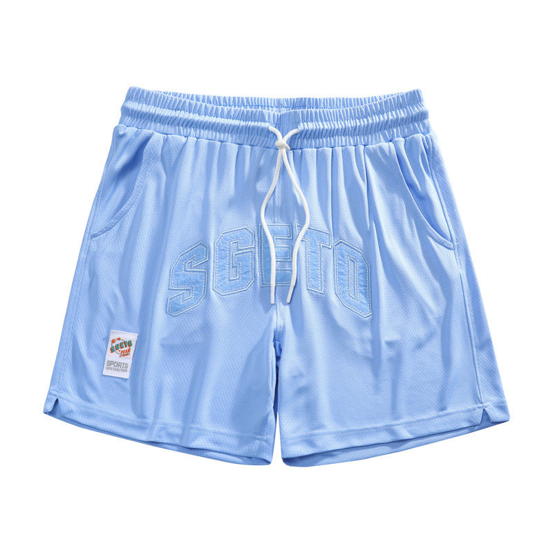 American Casual Sports Men Shorts Cloth Sticker Printing Stylish All-match Loose Three-point Pants