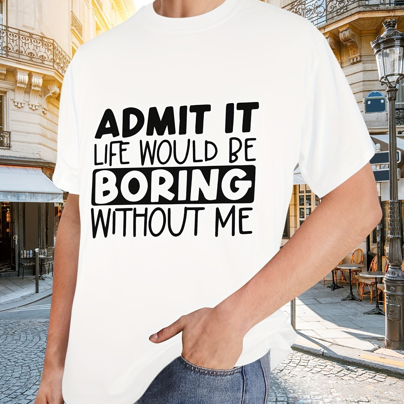 Admit It... Printed T-shirt, Sleeved mens T-shirt Summer Casual Short Sleeved T-shirt