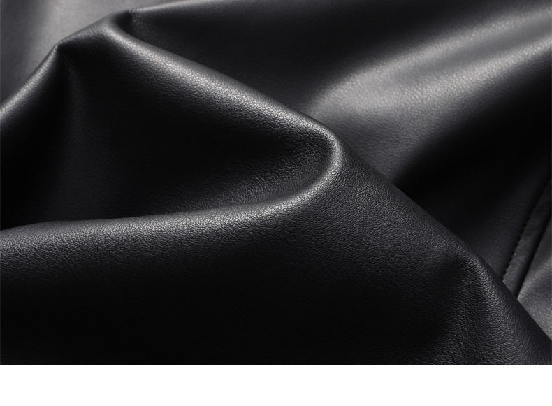 Fashion Polo Collar Thin Multi-color Optional Single-breasted Middle-aged Haining Men's Leather Jackets