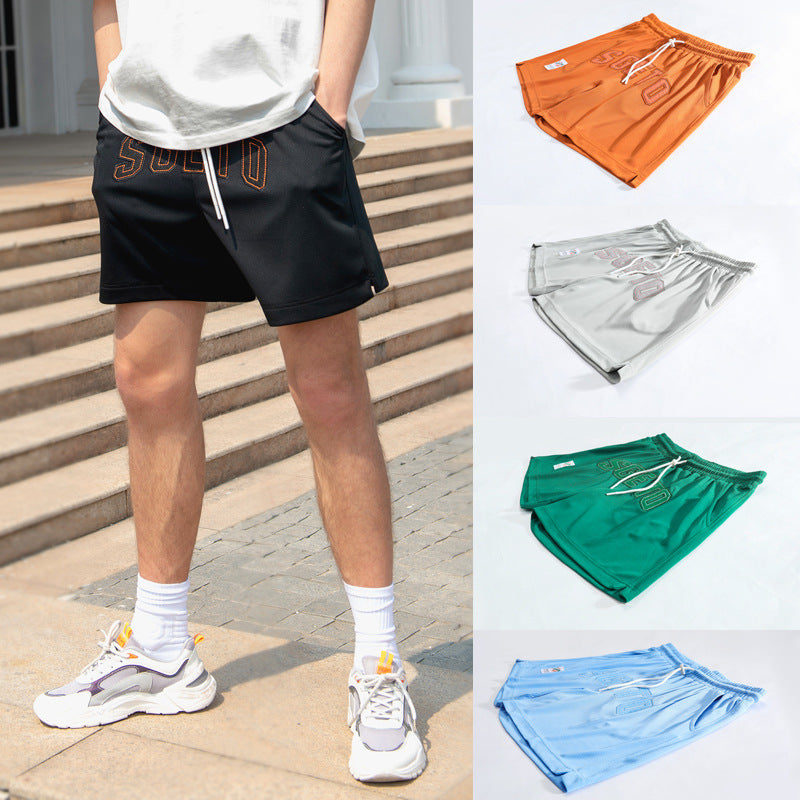 American Casual Sports Men Shorts Cloth Sticker Printing Stylish All-match Loose Three-point Pants