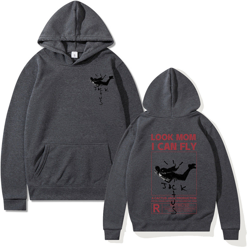 Men European And American High Street Shouting Print Autumn And Winter Clothes Loose