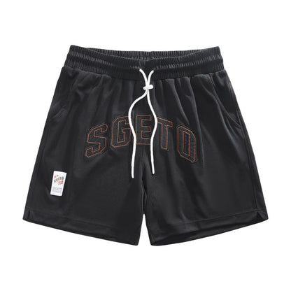 American Casual Sports Men Shorts Cloth Sticker Printing Stylish All-match Loose Three-point Pants