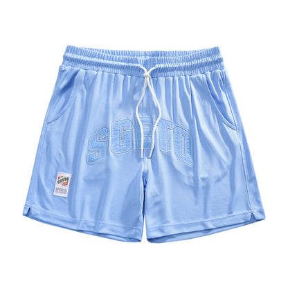 American Casual Sports Men Shorts Cloth Sticker Printing Stylish All-match Loose Three-point Pants