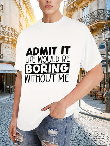 Admit It... Printed T-shirt,  Sleeved mens T-shirt  Summer Casual Short Sleeved T-shirt