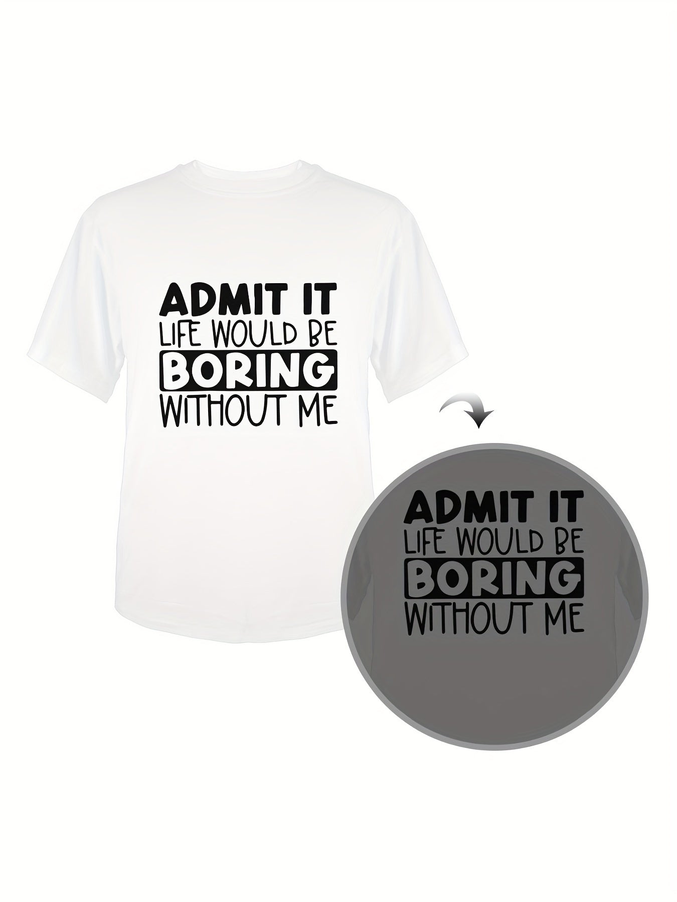 Admit It... Printed T-shirt,  Sleeved mens T-shirt  Summer Casual Short Sleeved T-shirt