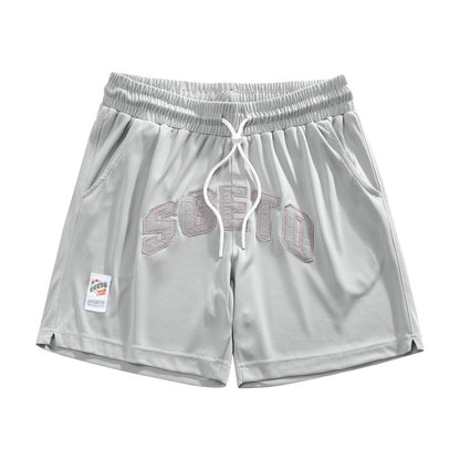 American Casual Sports Men Shorts Cloth Sticker Printing Stylish All-match Loose Three-point Pants