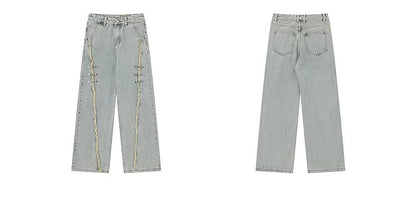 RetroBuckle Raw Hem MenJeans