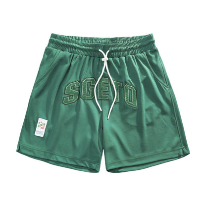 American Casual Sports Men Shorts Cloth Sticker Printing Stylish All-match Loose Three-point Pants