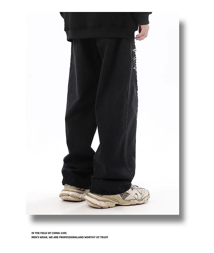 RetroBuckle Raw Hem MenJeans