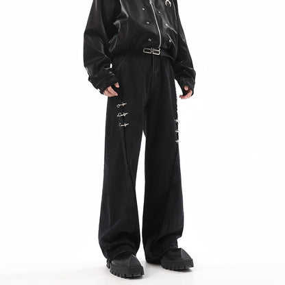 RetroBuckle Raw Hem MenJeans