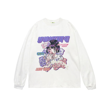 Comic Print Autumn Long Sleeve T Shirts For Men And Women