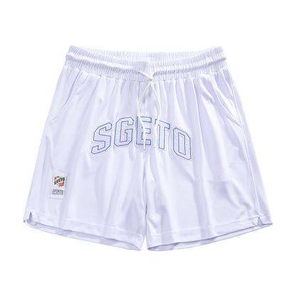 American Casual Sports Men Shorts Cloth Sticker Printing Stylish All-match Loose Three-point Pants