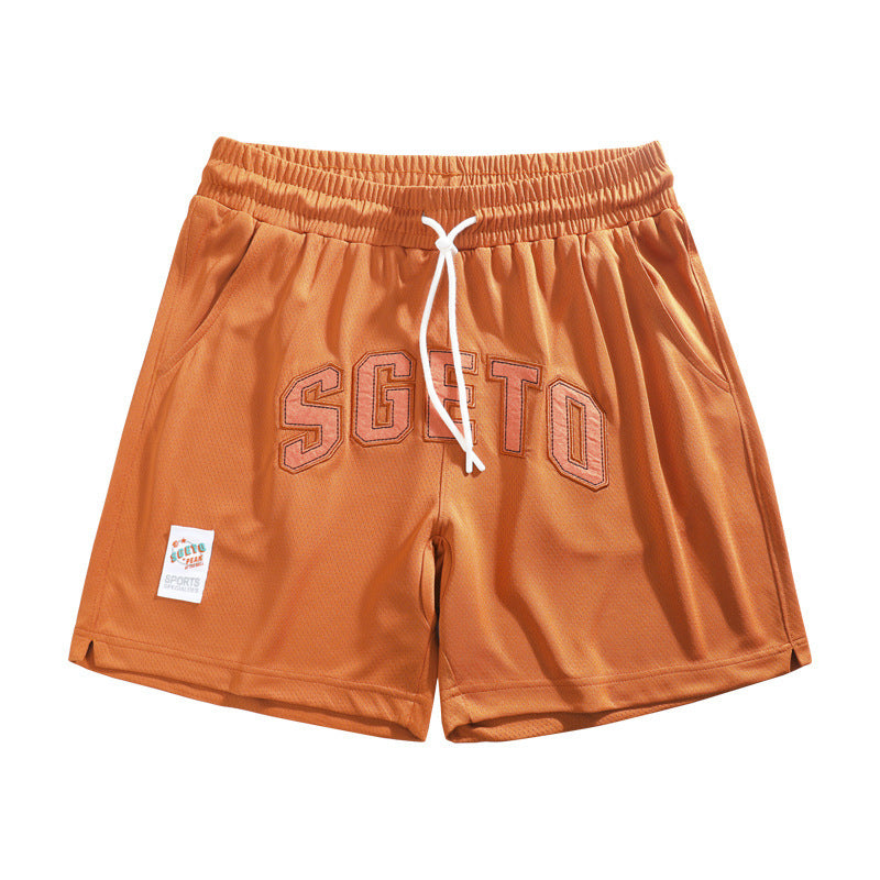 American Casual Sports Men Shorts Cloth Sticker Printing Stylish All-match Loose Three-point Pants