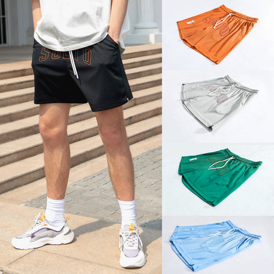 American Casual Sports Men Shorts Cloth Sticker Printing Stylish All-match Loose Three-point Pants