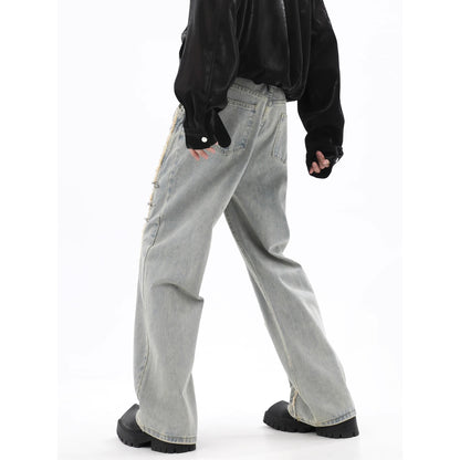 RetroBuckle Raw Hem MenJeans